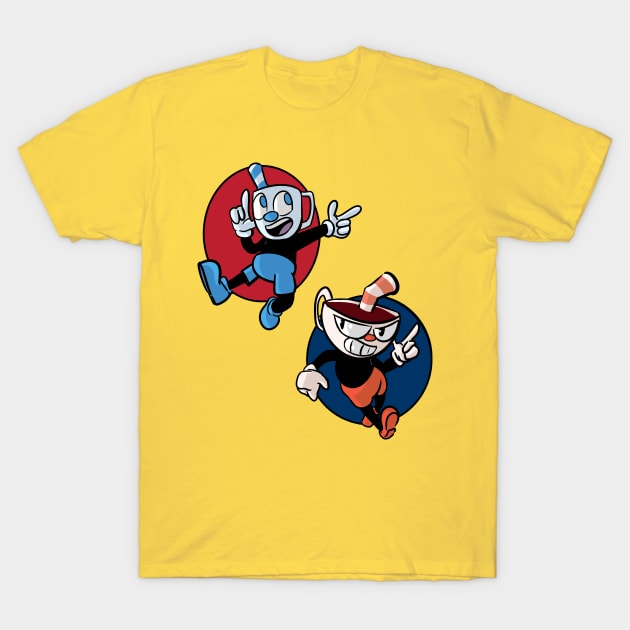 cuphead and mugman T-Shirt by inkpocket